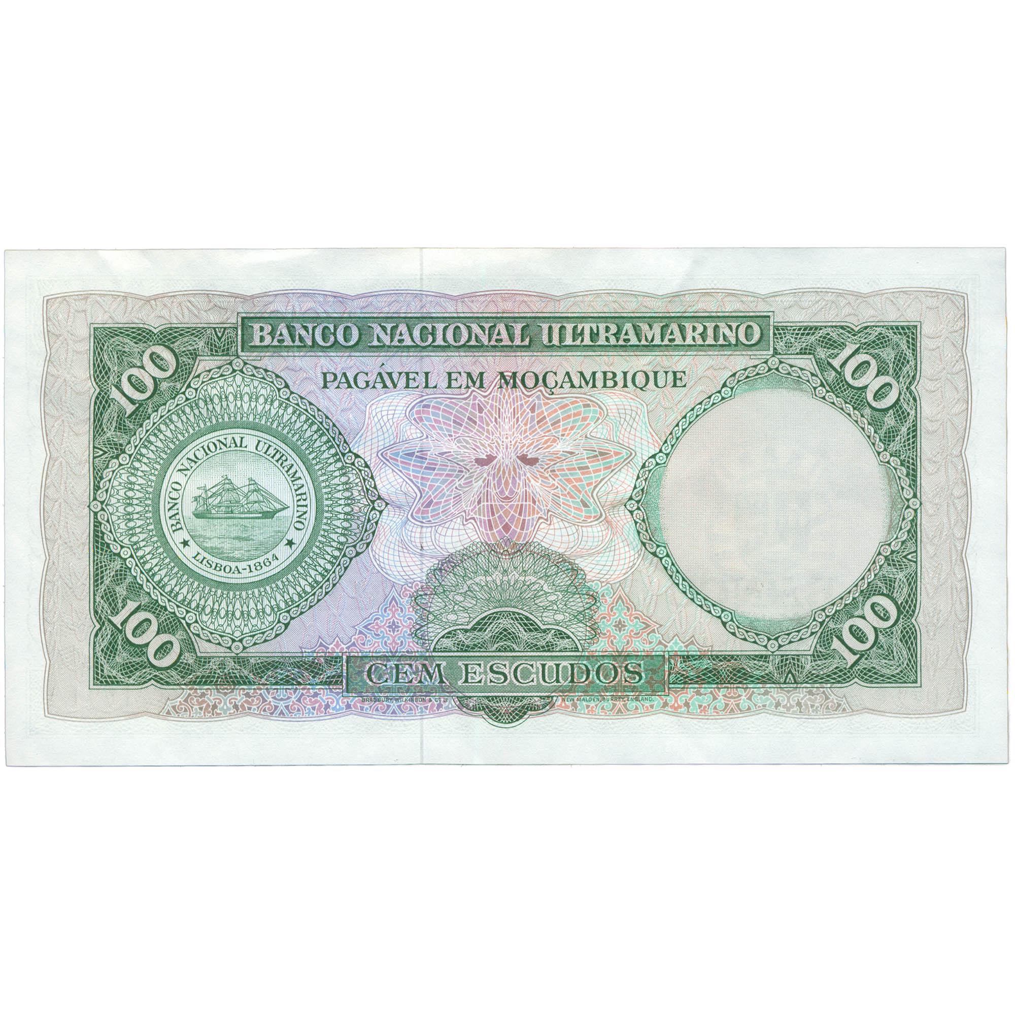 1961 Mozambique 100 Escudos Banknote (BAN549-)