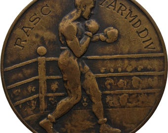 1957 Vintage British Medal Boxing Middle Weight Award Sport