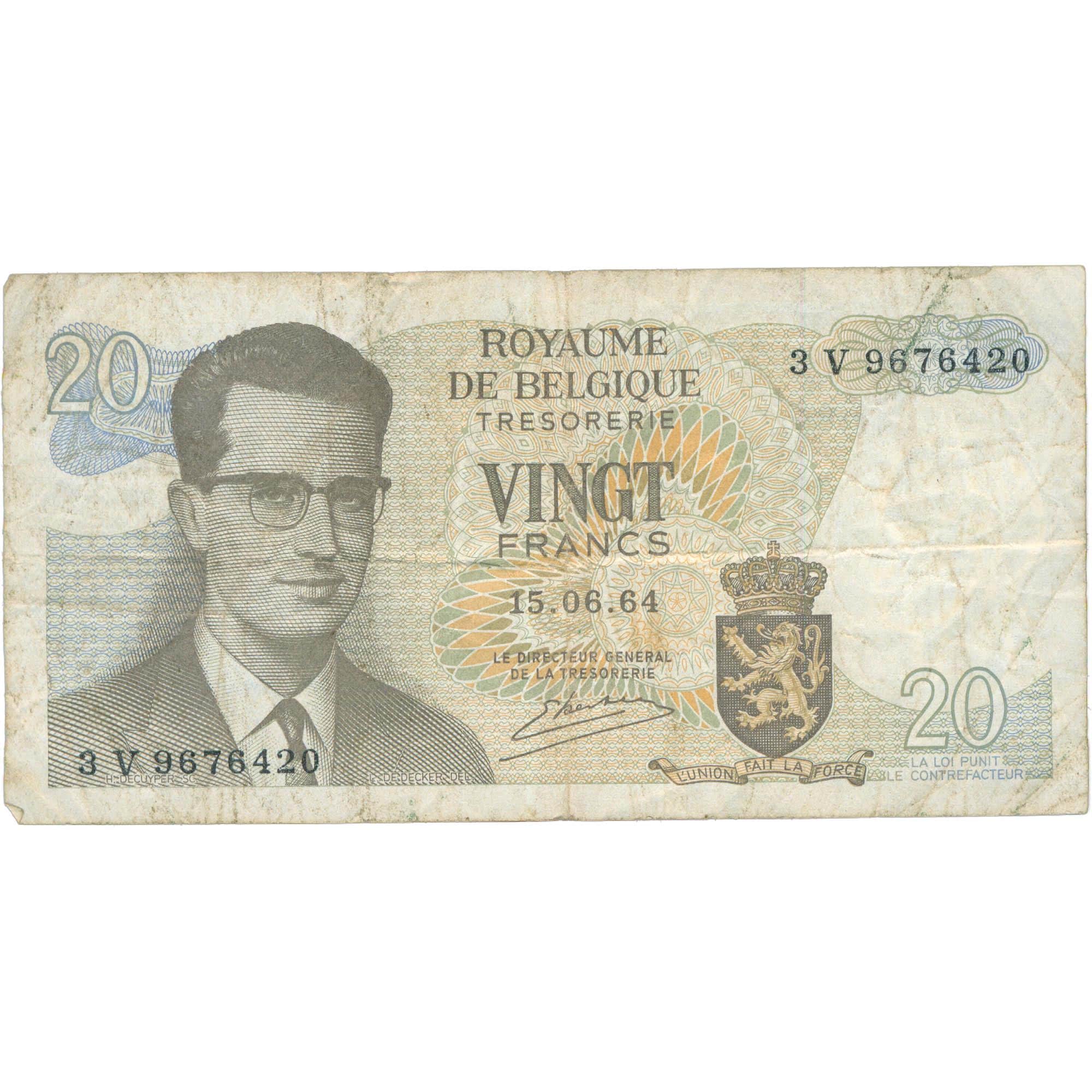 1964 Belgium 20 Francs Banknote (BAN534-)