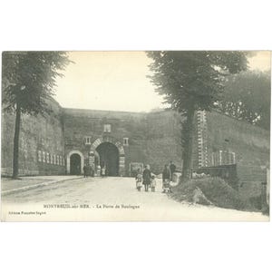 Montreuil-sur-Mer, França – La Porte de Boulogne – Postal do início do século XX