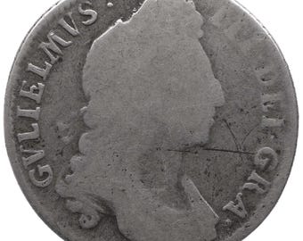 1696 Shilling William III UK Coin Silver