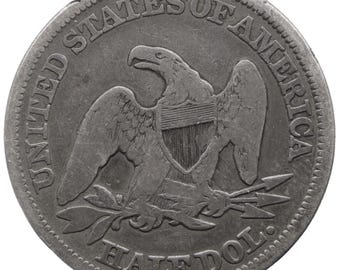 1858 Half Dollar United States Coin Seated Liberty Philadelphia