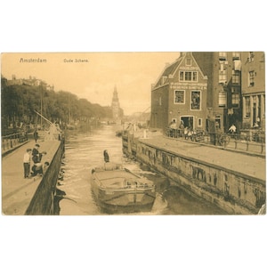 Ámsterdam, Países Bajos – Oude Schans – Postal de principios del siglo XX