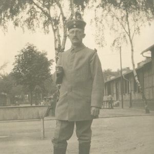1917-1918 World War I German Soldier Photo Postcard Military Camp