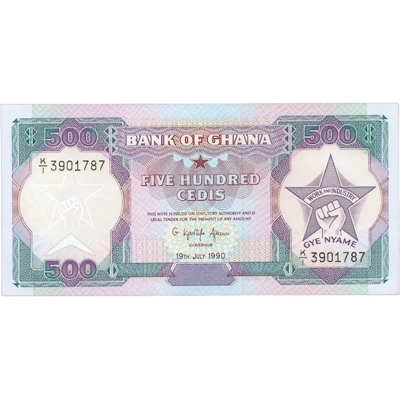 1990 ガーナ 500 セディス紙幣 (BAN543-) - Etsy 日本