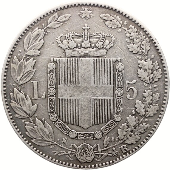 1879 R 5 リラ イタリア コイン ウンベルト 1 世 銀貨 - Etsy 日本