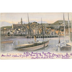 1905 Mentone, Francia – La cartolina del porto