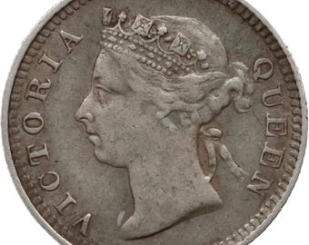 1900 Five Cents Hong Kong Coin Queen Victoria