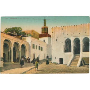 Carte postale de Tanger, Maroc - La Casbah et le tribunal, début du XXe siècle