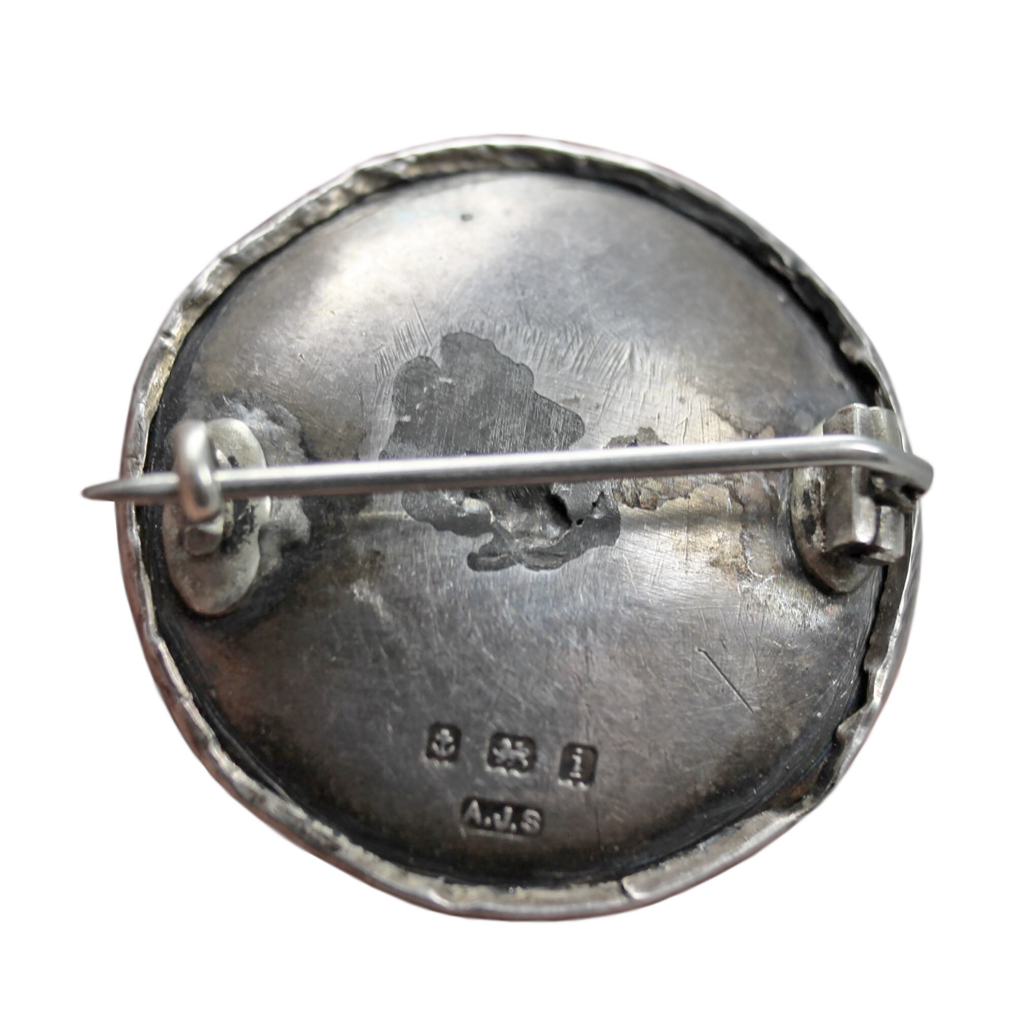 1908 Antique Brooch Art Deco Style Sterling Silver Birmingham Hallmarks A J Smith Maker