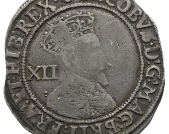 1605-1606 Shilling James I England Coin 2nd issue, 3rd bust, mm Rose Silver