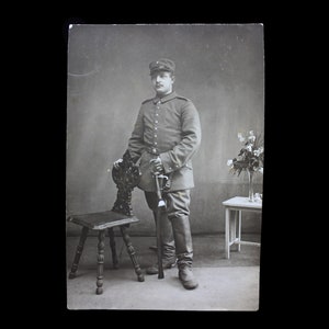 World War I German Soldier with Sword Photo from 1914-1918