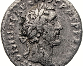 Munt Romeinse Rijk 160 - 161 AD Antoninus Pius Denarius Zilveren piëtas staand links