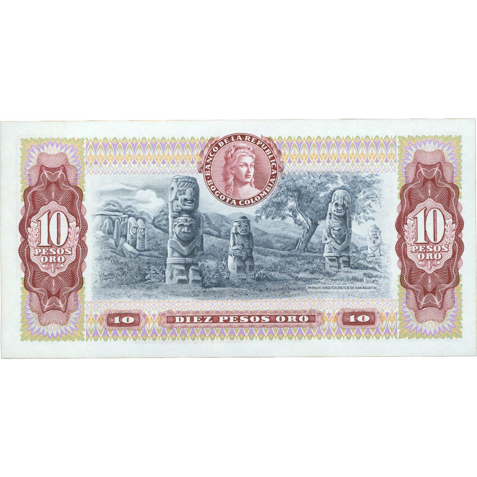 1980 Colombia 10 Pesos Oro Banknote (BAN353-)