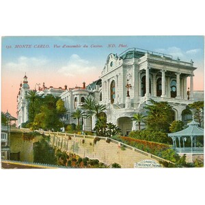 Monte Carlo, Monaco - Carte postale de casino du début du XXe siècle