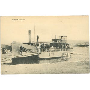 Bizerte, Tunisie - Carte postale de la traversée du bac n°2 du début du 20e siècle