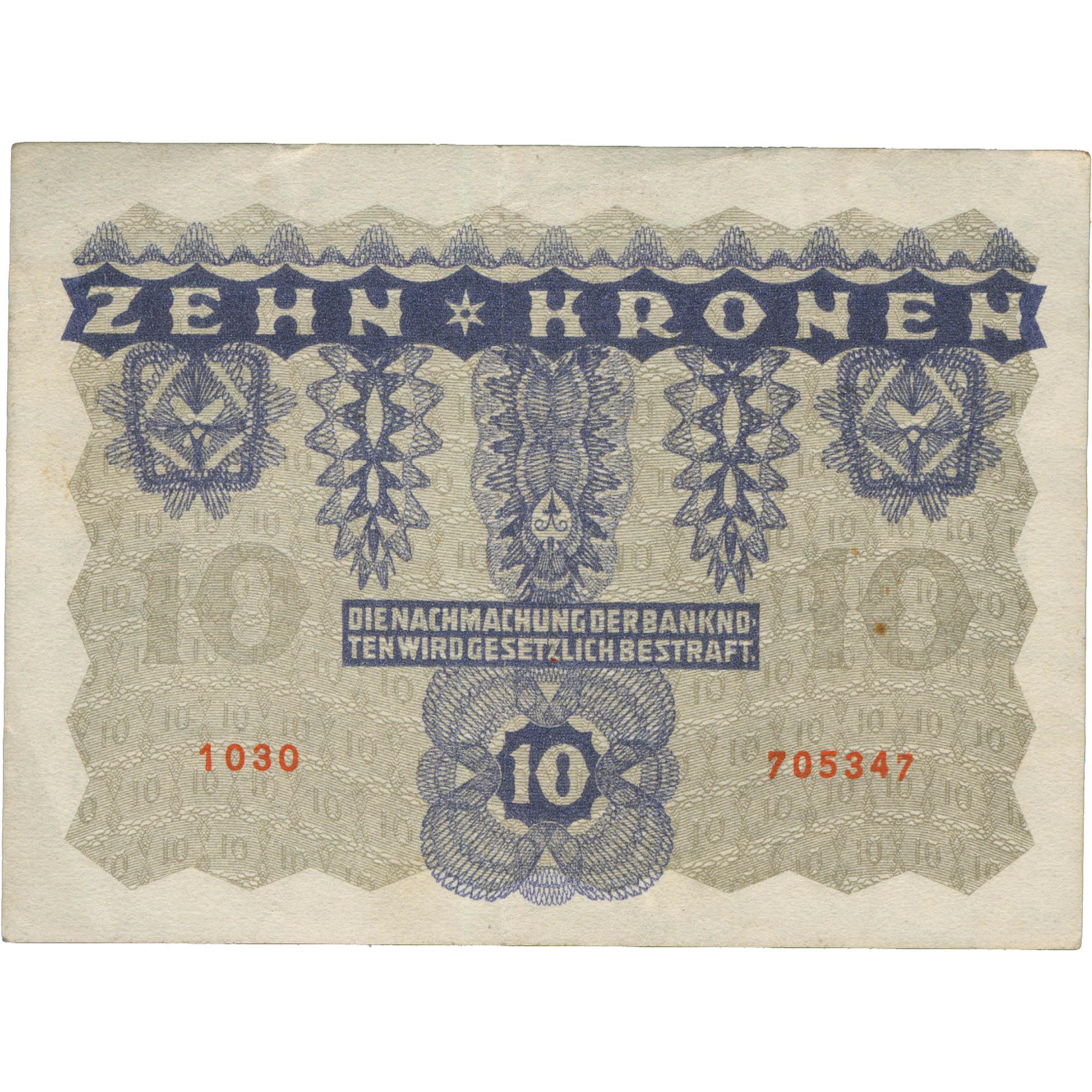 1922 Austria-Hungary 10 Kronen Banknote (BAN558-)
