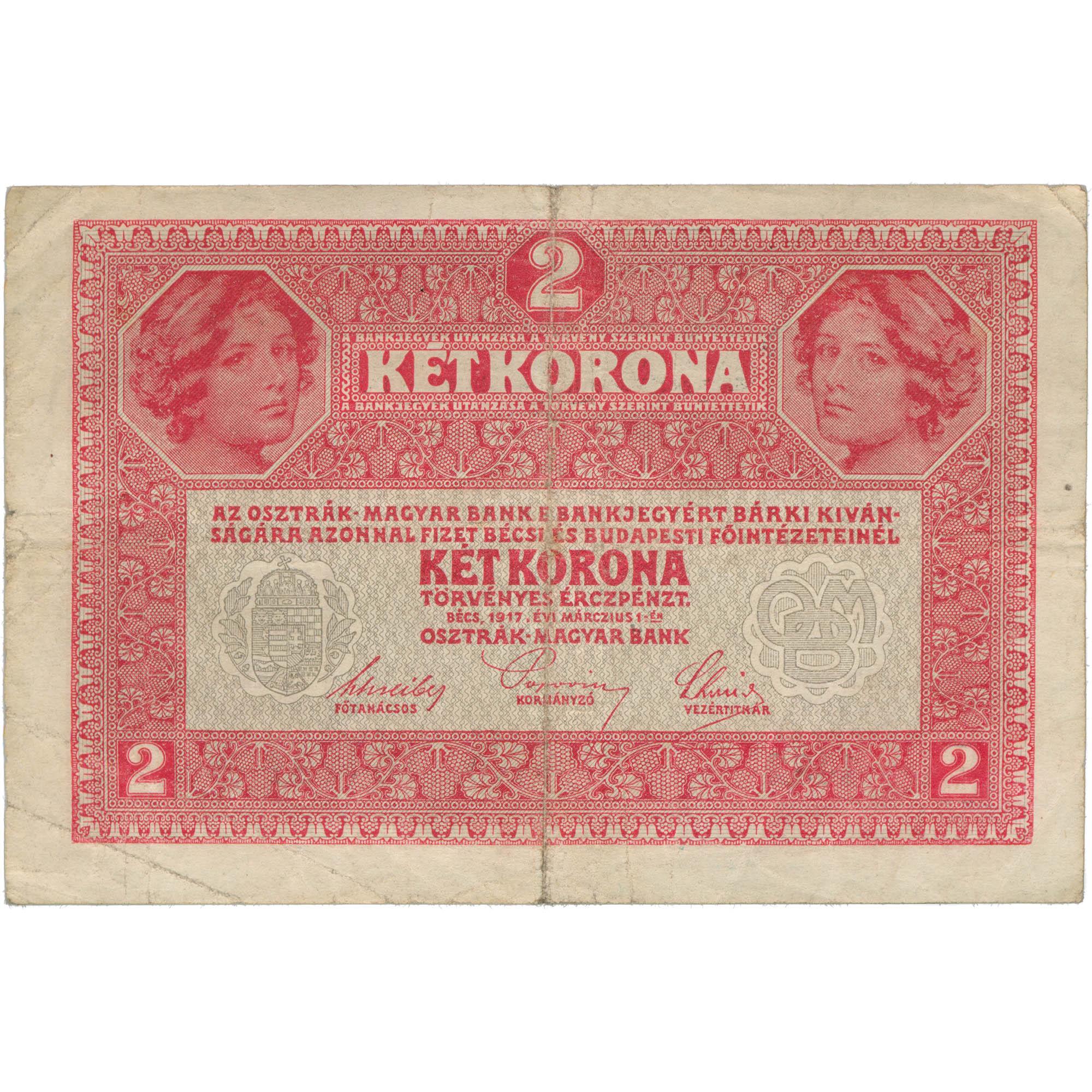 1917 Austria-Hungary 2 Kronen Banknote (BAN532-)