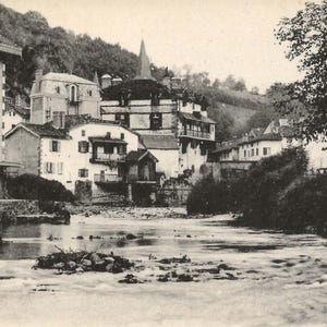 Cartão Postal St-Jean-Pied-de-Port - Bords de la Nive França Vintage