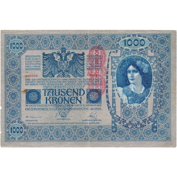 1919 1000 Korona Austria Banknote