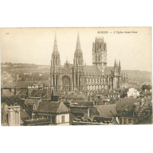 Rouen, França – L'Église Saint-Ouen – Postal do início do século XX