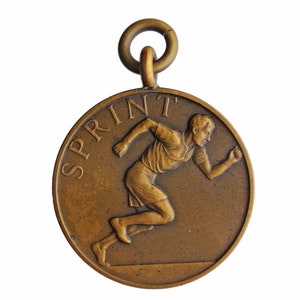 Vintage Sport Medallion Sprint Sport Trophy British Medal Cross