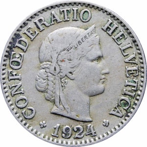 1924 Schweiz 10 Rappen Münze