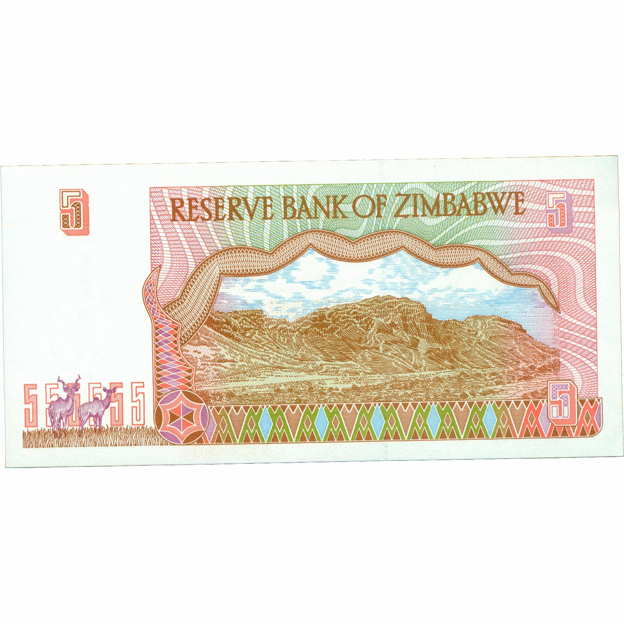 1997 Zimbabwe 5 Dollar Banknote (BAN467-)