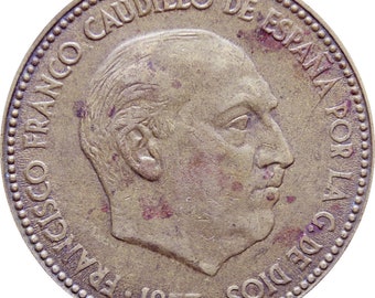 2.50 ペセタ 1953 * 54 フランシスコ フランコ 保存状態良好。 - Etsy 日本