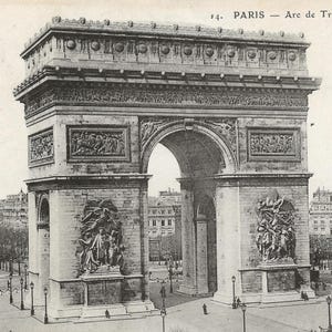 Cartão Postal 1907 Paris - Arco do Triunfo de l'Étoile França