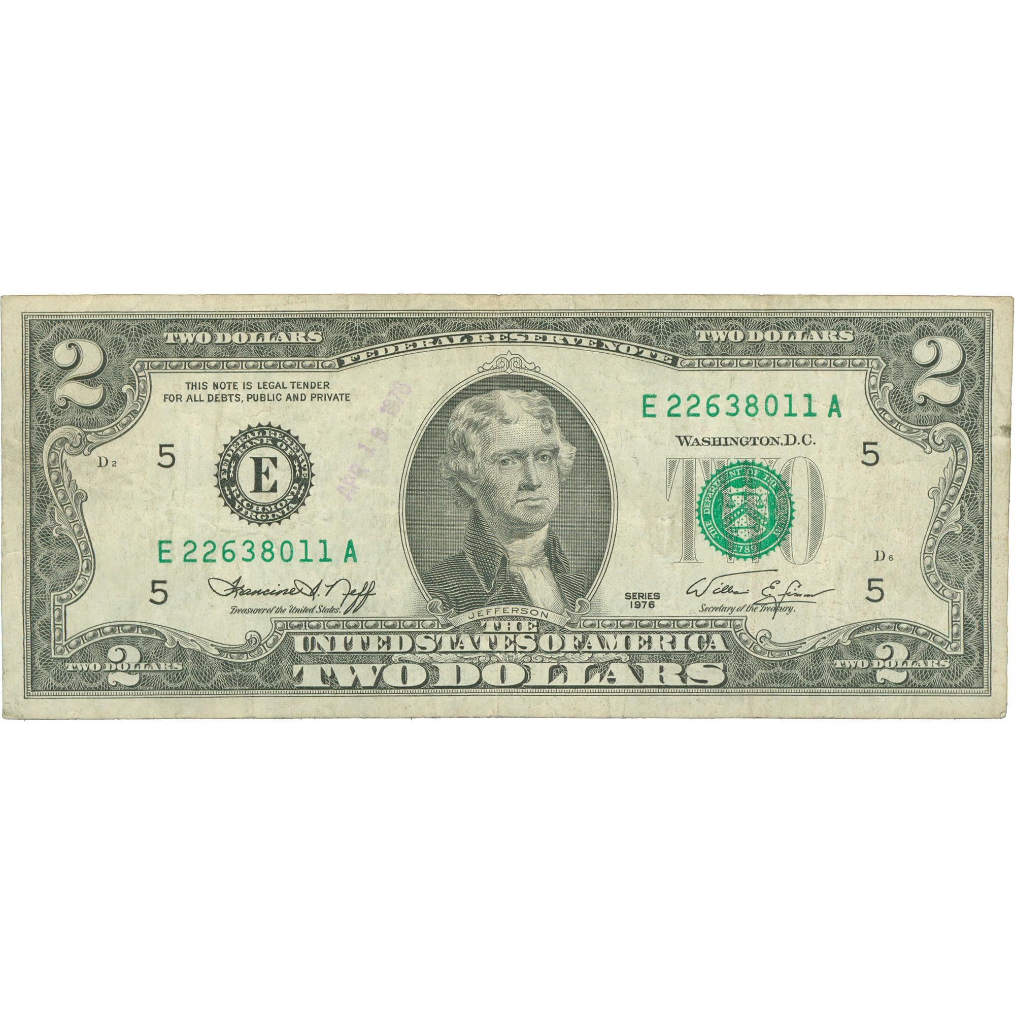 1976 USA Two Dollar Federal Reserve Note (BAN273-)