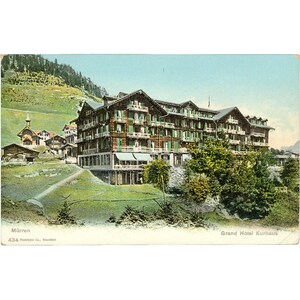 Mürren, Suisse – Grand Hôtel Kurhaus – Carte postale du début du XXe siècle