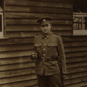 WWI The Buffs Royal East Kent Regiment Soldier Postcard
