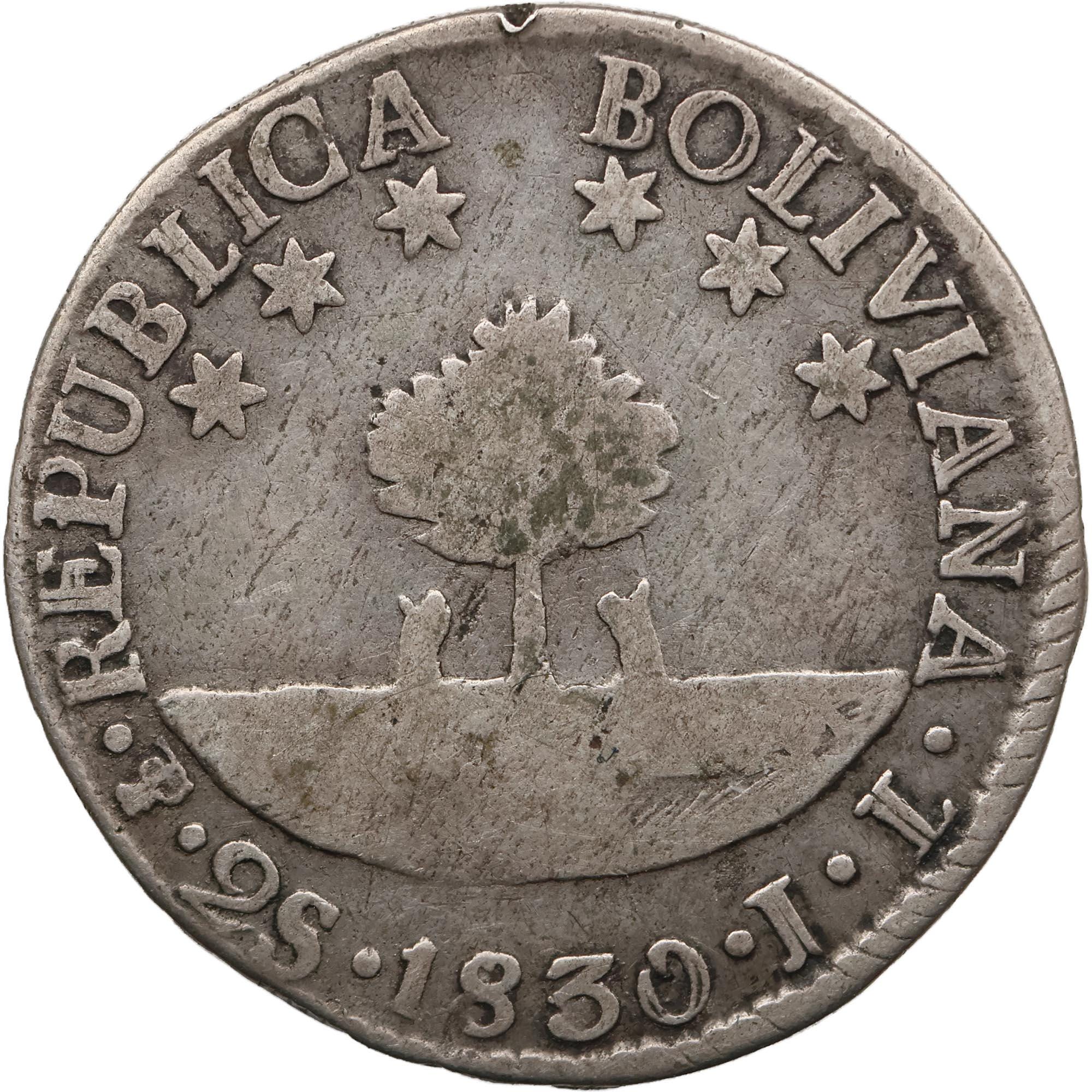 1830 JL 2 Soles Bolivia Silver Coin Simon Bolivar - Etsy