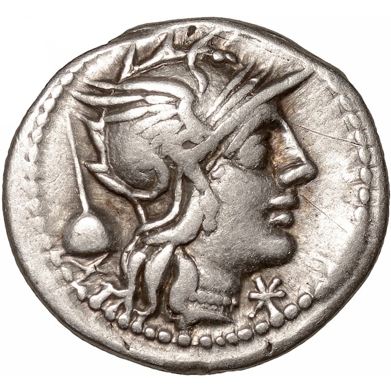 ローマ帝国デナリウス銀貨✨フランクリンミント 紀元前 126 年 ローマ共和国 コイン クインクティア T. クインク