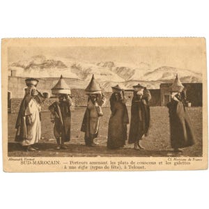Carte postale Sud du Maroc - Préparation de repas de fête à Telouet