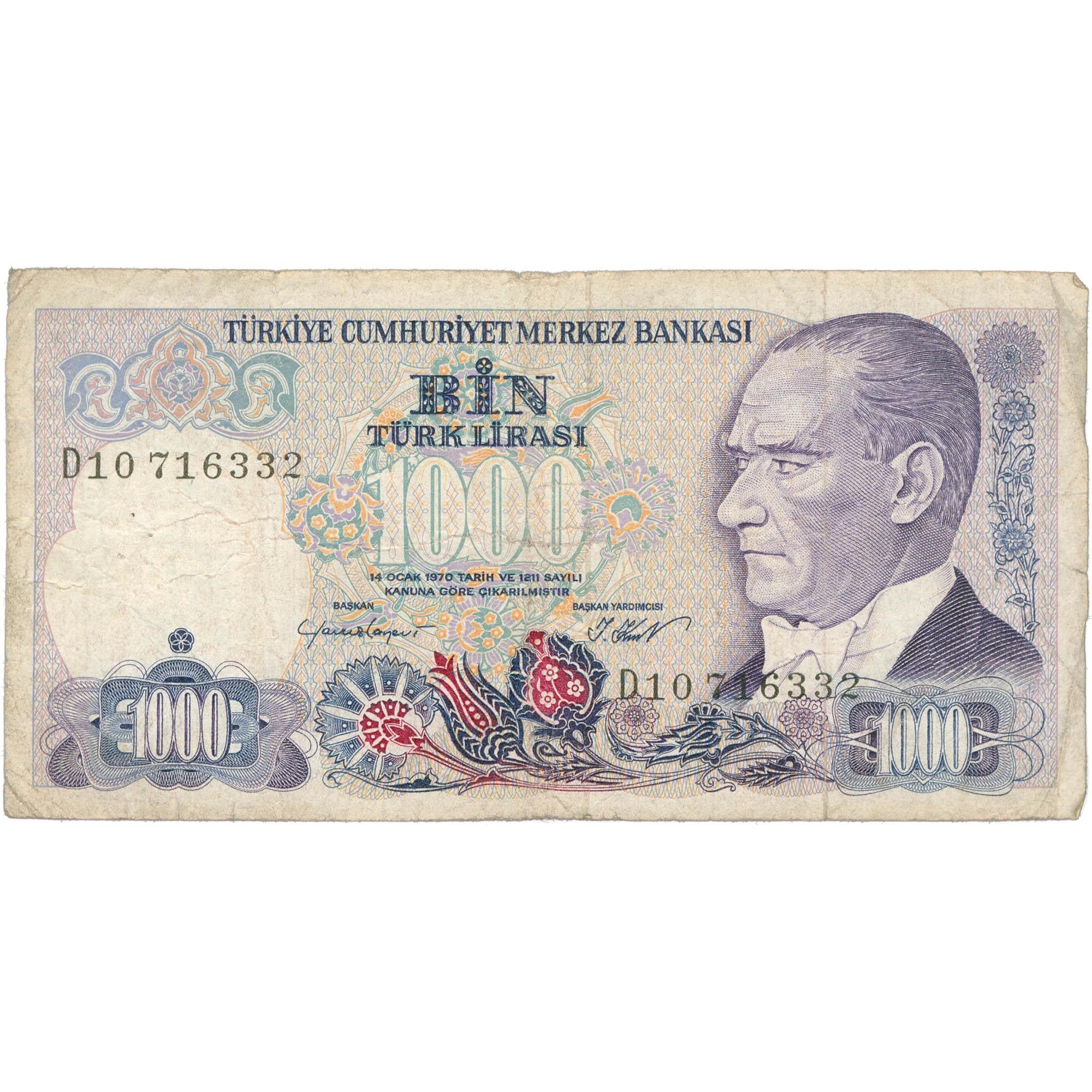 1986 Turkey 1000 Lira Banknote (BAN567-)