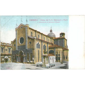 Venice, Italy - Chiesa dei S.S. Giovanni e Paolo Postcard Mid-20th Century