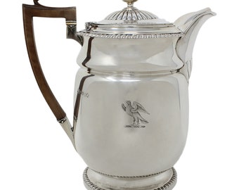 Large 1814 Antique George III Era Sterling Silver Tea Pot with a removable Muslin Filter Ring