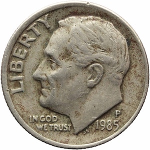 1985 One Dime Roosevelt United States Coin Philadelphia Mint (MO1796-)
