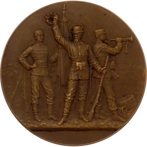 Antique France Medal Arthus-Bertrand Bronze Military Training