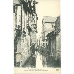 Caudebec-en-Caux, França – Vieilles Maisons, Rue de la Boucherie – Cartão Postal
