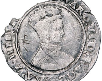 1549 Edward VI Shilling England Coin, 2nd period, mm. Grapple, bust 3
