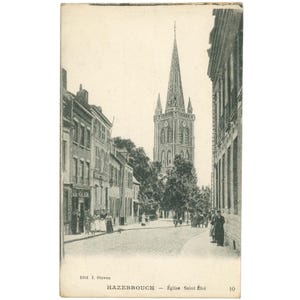Hazebrouck, France - Carte postale Street View de l'église Saint-Éloi et de la ville