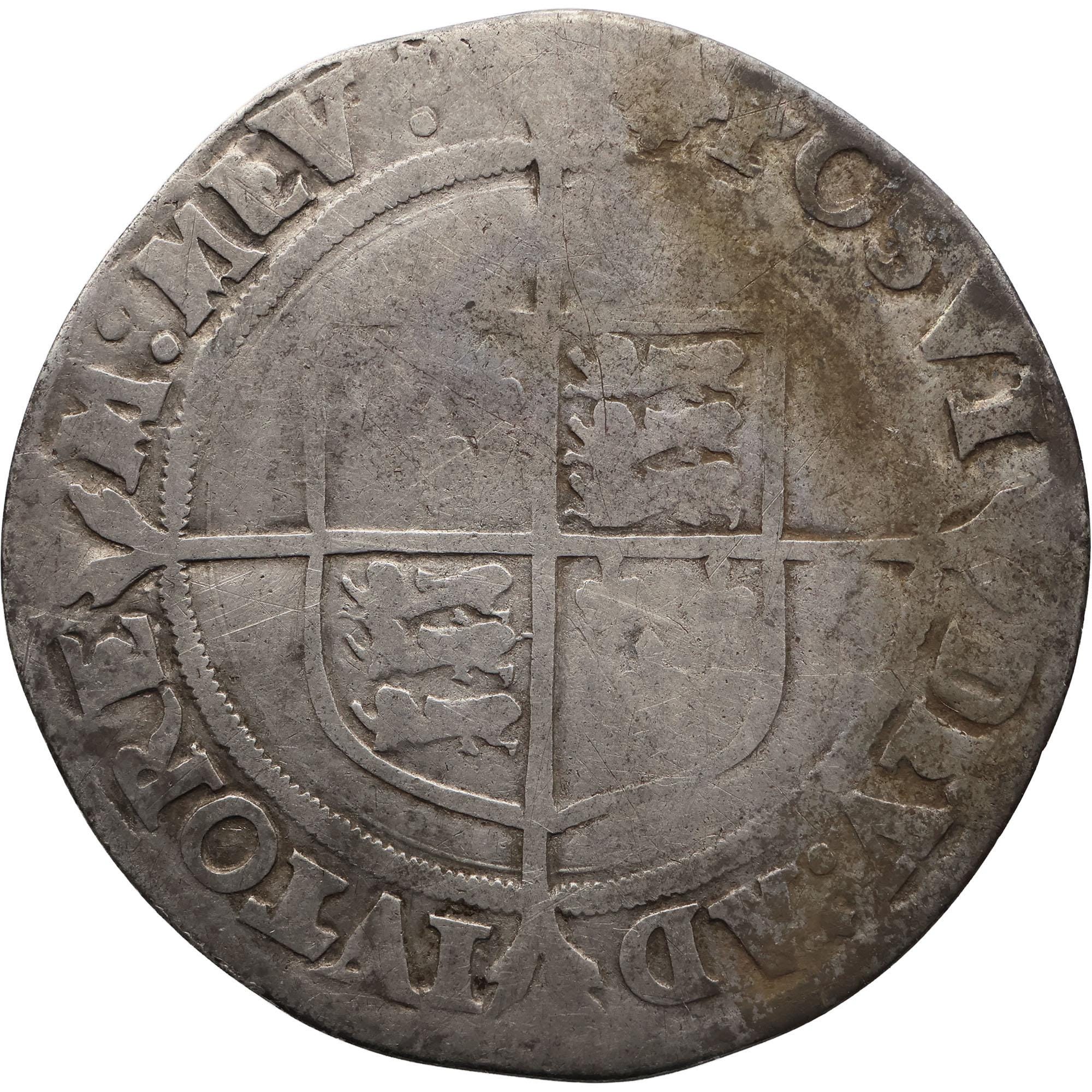 1560-1561 Shilling Elizabeth I Coin England 2nd Issue Cross Crosslet ...