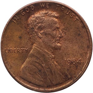 1984 One Cent United States Lincoln Memorial (MO4070-)