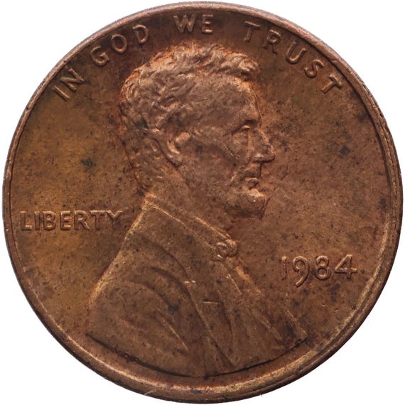1984 One Cent United States Lincoln Memorial (MO4070-) - Etsy