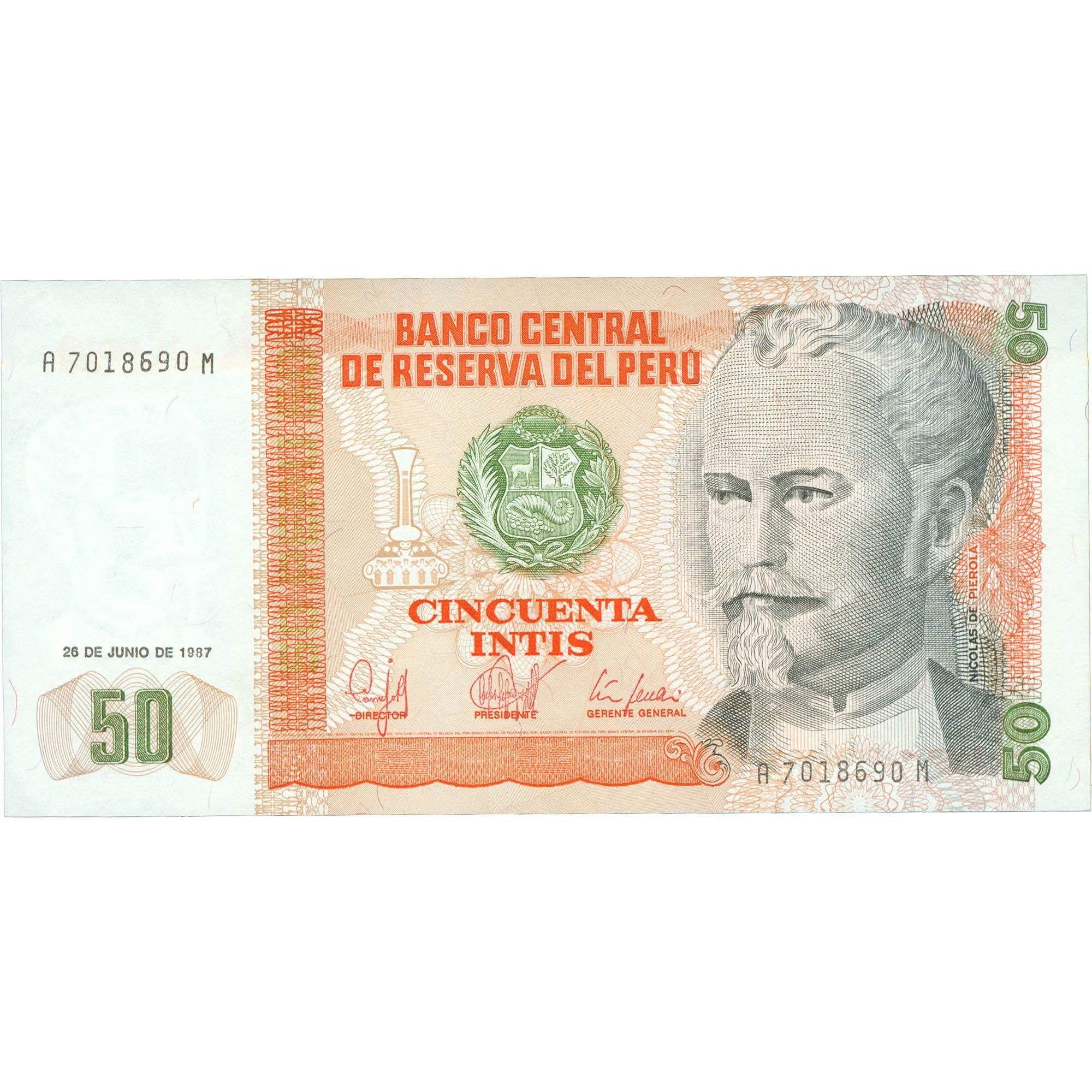 1987 Peru 50 Intis Banknote (BAN359-)