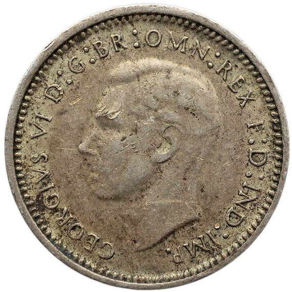 オーストラリア3ペンス 1943 3ペンス オーストラリア コイン ジョージ6世 銀貨 (MO2597