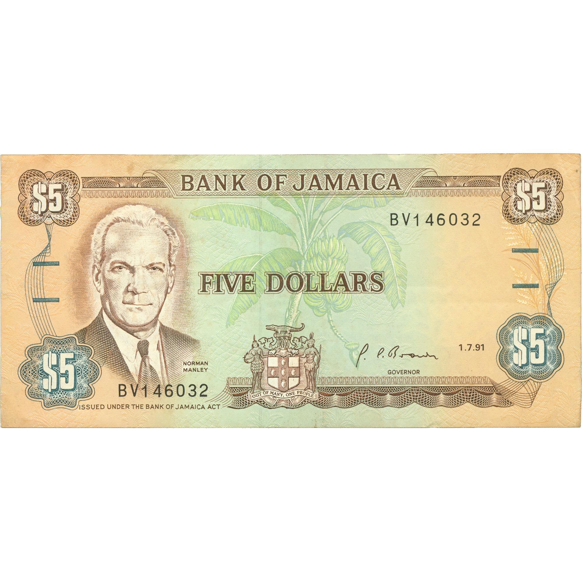 1991 Jamaica 5 Dollars Banknote (BAN505-)
